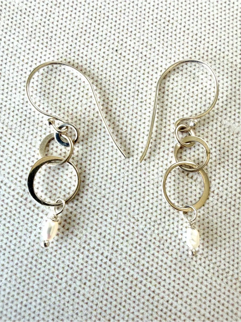 Silver Rings Pearl Drop Earrings - Women Jewelry
